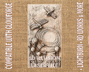 DRAGONFLIES 3d illusion & laser-ready files 3DWave.us